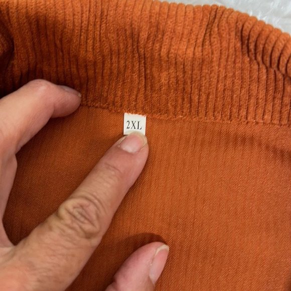 Corduroy Cropped Jacket Rust Color Sz2X - Picture 7 of 8